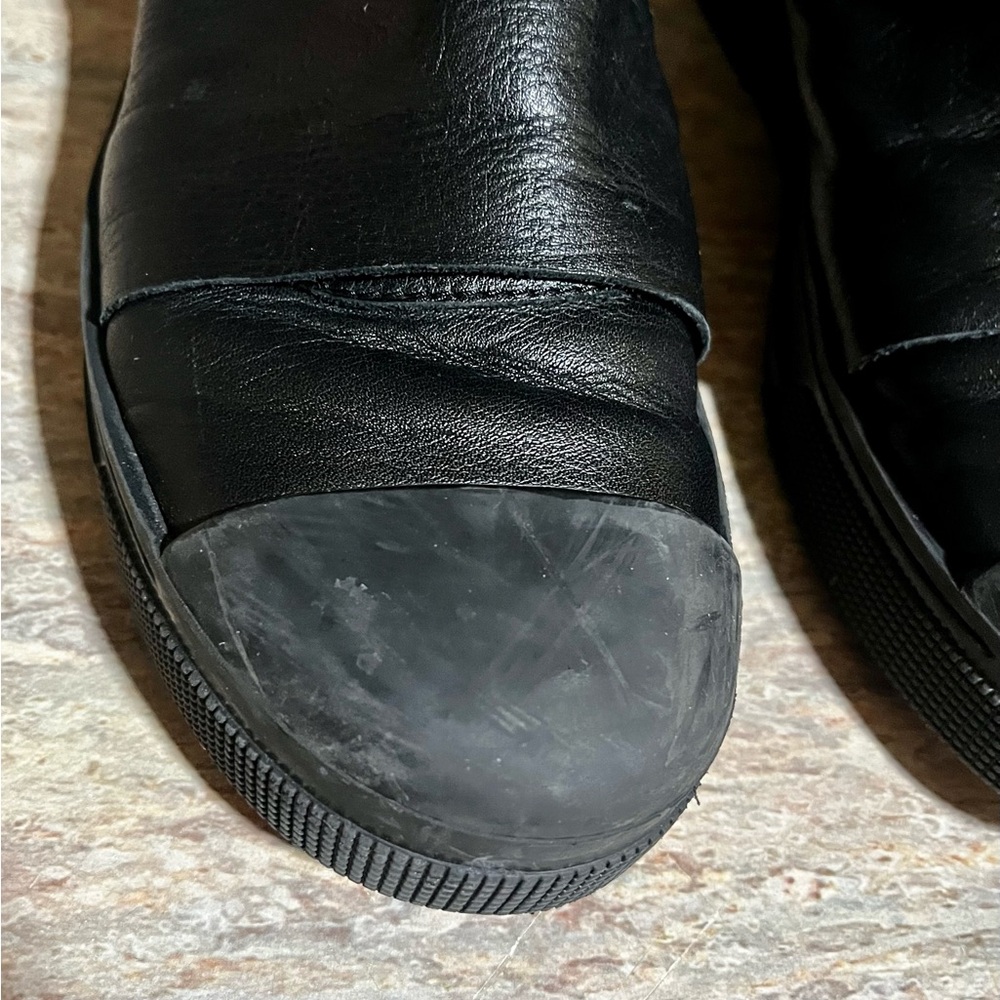 Marcella New York Lafayette Black Ankle Leather Boots with Double Zippers - Picture 7 of 16
